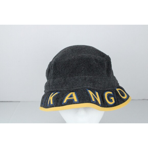 Kangol Gray with Yellow Spell Out Bucket Hat - Picture 2 of 7
